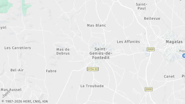 Carte de la zone d'intervention à Saint-Geniès-de-Fontedit