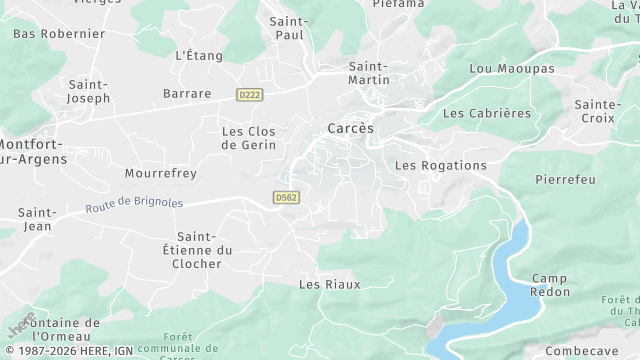 Carte de la zone d'intervention à Carcès