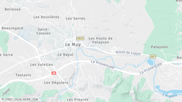 Carte de la zone d'intervention à Le Muy