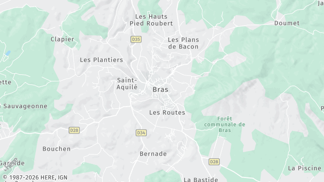 Carte de la zone d'intervention à Bras