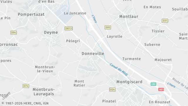 Carte de la zone d'intervention à Donneville