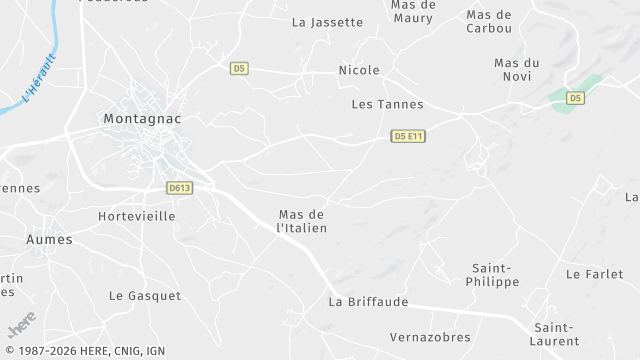 Carte de la zone d'intervention à Montagnac
