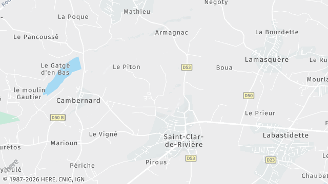 Carte de la zone d'intervention à Saint-Clar-de-Rivière