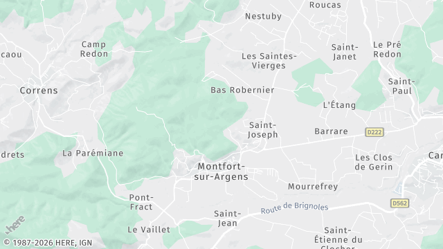 Carte de la zone d'intervention à Montfort-sur-Argens