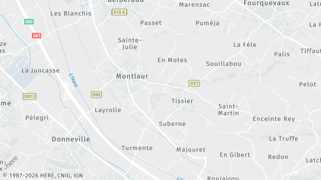 Carte de la zone d'intervention à Montlaur