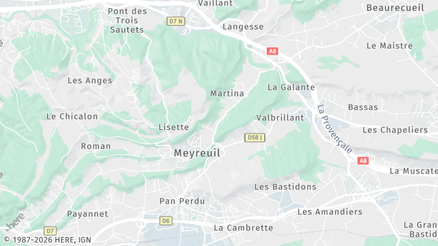 Carte de la zone d'intervention à Meyreuil