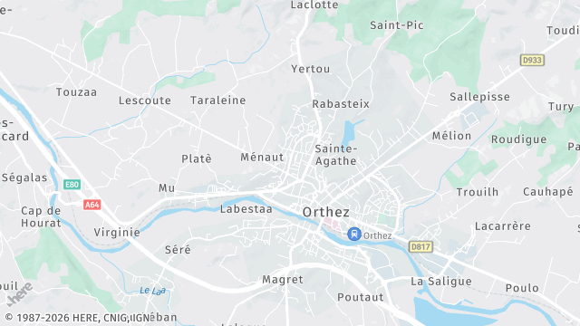 Carte de la zone d'intervention à Orthez