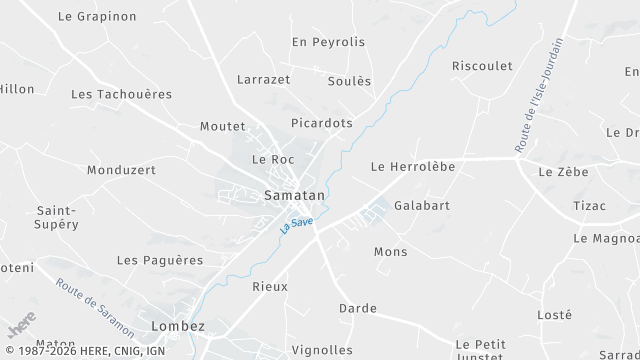 Carte de la zone d'intervention à Samatan