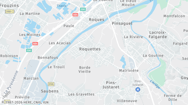 Carte de la zone d'intervention à Roquettes