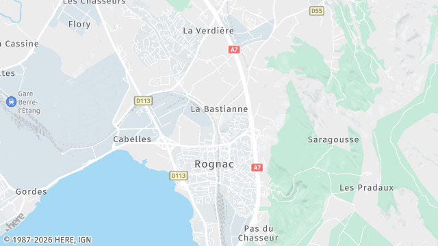Carte de la zone d'intervention à Rognac