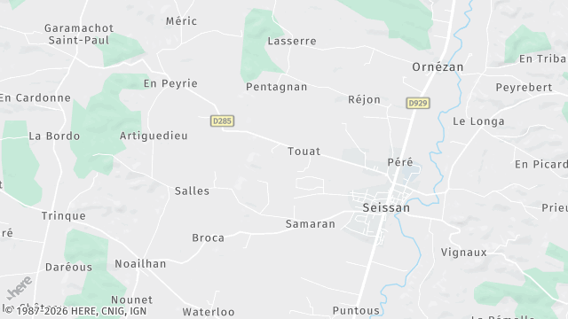 Carte de la zone d'intervention à Seissan