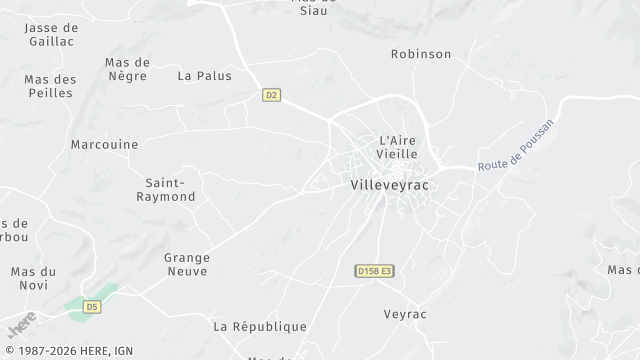 Carte de la zone d'intervention à Villeveyrac