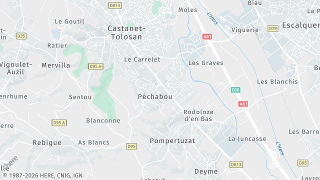 Carte de la zone d'intervention à Péchabou