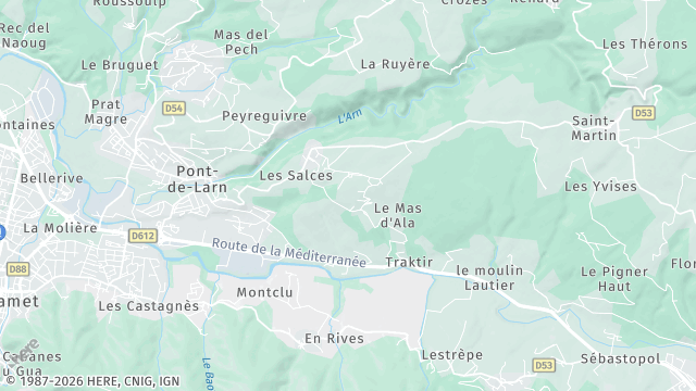 Carte de la zone d'intervention à Bout-du-Pont-de-Larn