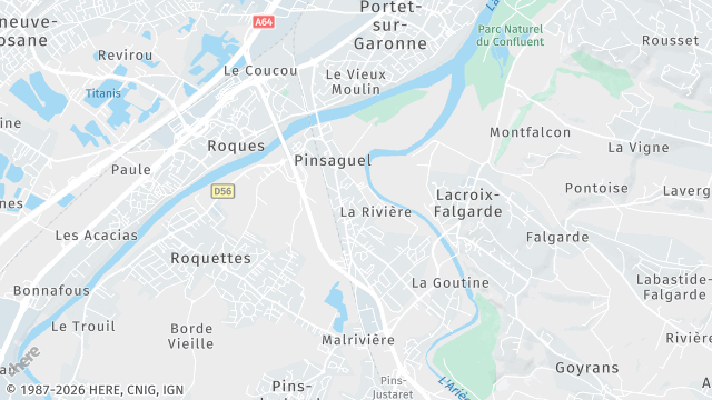 Carte de la zone d'intervention à Pinsaguel