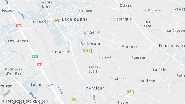 Carte de la zone d'intervention à Belberaud