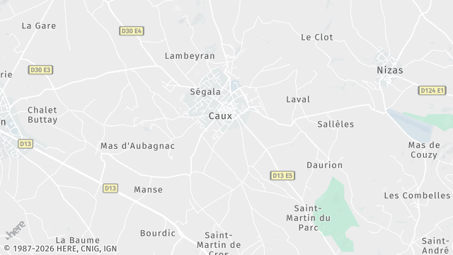 Carte de la zone d'intervention à Caux