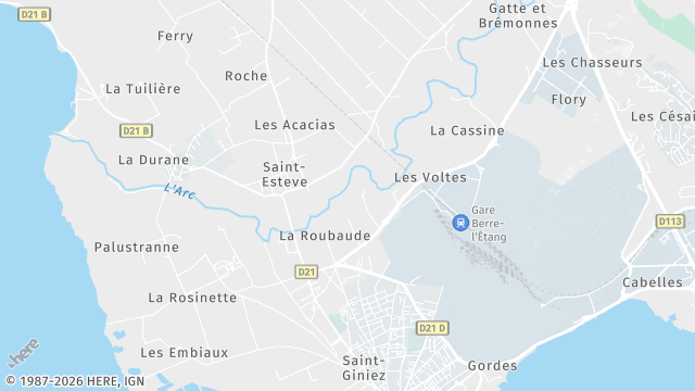 Carte de la zone d'intervention à Berre-l'Étang