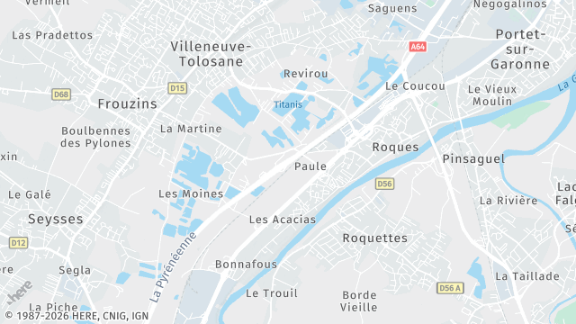 Carte de la zone d'intervention à Roques