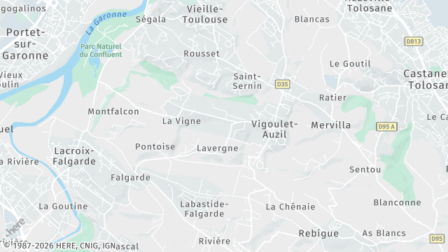 Carte de la zone d'intervention à Vigoulet-Auzil