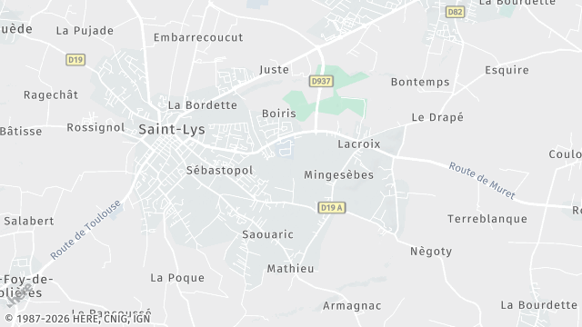 Carte de la zone d'intervention à Saint-Lys