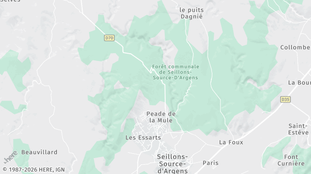 Carte de la zone d'intervention à Seillons-Source-d'Argens