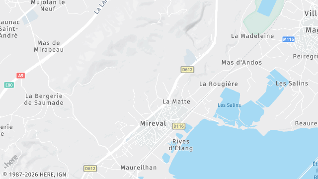 Carte de la zone d'intervention à Mireval
