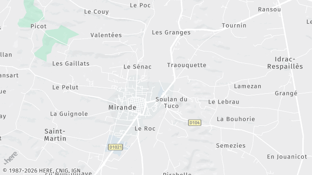 Carte de la zone d'intervention à Mirande