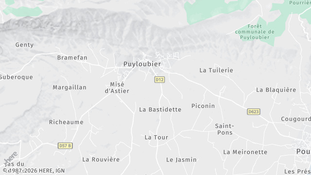 Carte de la zone d'intervention à Puyloubier
