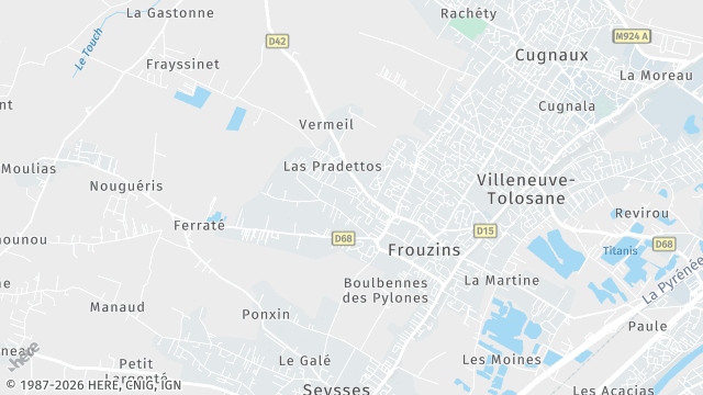 Carte de la zone d'intervention à Frouzins