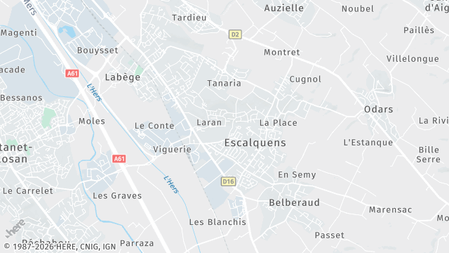 Carte de la zone d'intervention à Escalquens