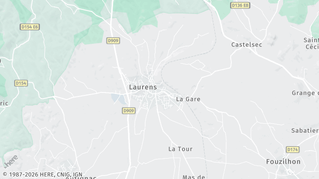 Carte de la zone d'intervention à Laurens