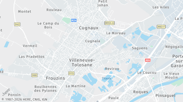Carte de la zone d'intervention à Villeneuve-Tolosane