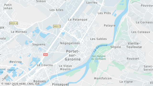 Carte de la zone d'intervention à Portet-sur-Garonne