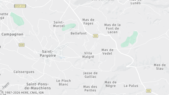Carte de la zone d'intervention à Saint-Pargoire
