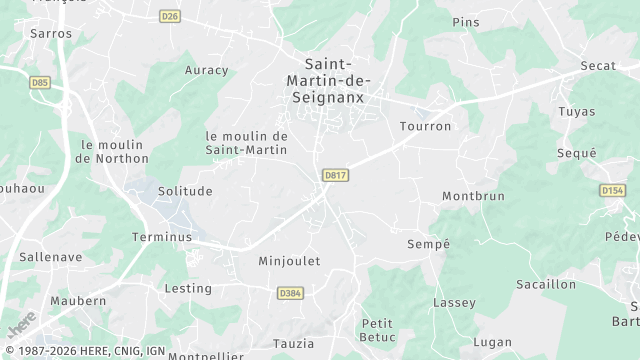 Carte de la zone d'intervention à Saint-Martin-de-Seignanx