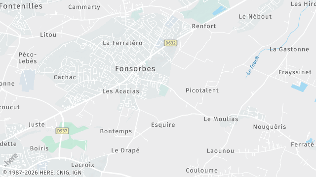 Carte de la zone d'intervention à Fonsorbes
