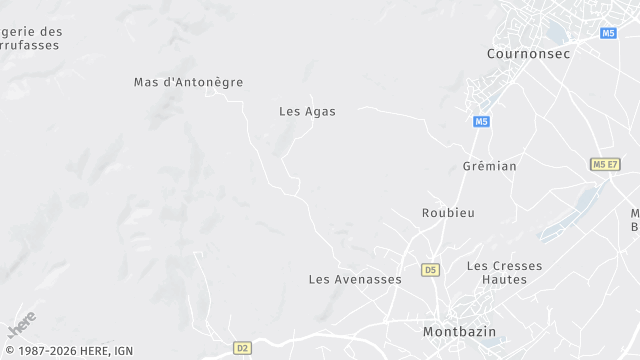 Carte de la zone d'intervention à Montbazin