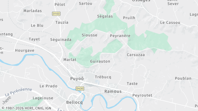 Carte de la zone d'intervention à Puyoô