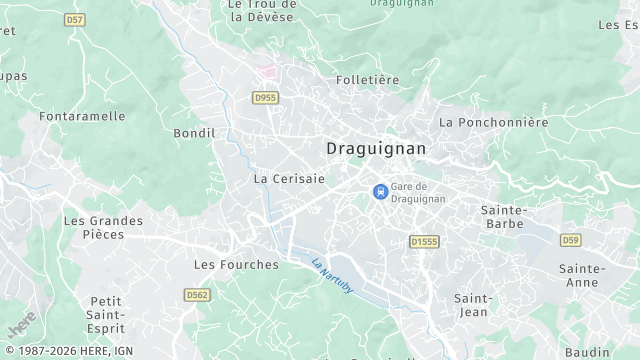 Carte de la zone d'intervention à Draguignan