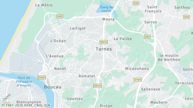 Carte de la zone d'intervention à Tarnos