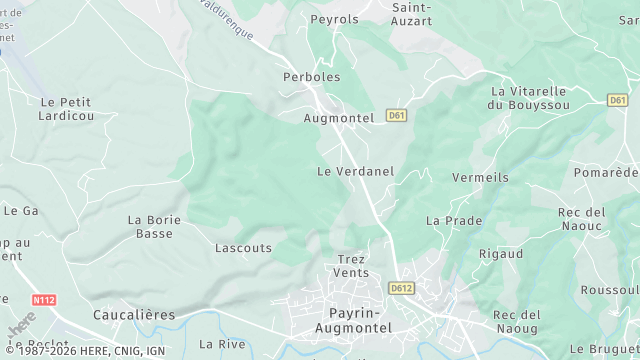 Carte de la zone d'intervention à Payrin-Augmontel