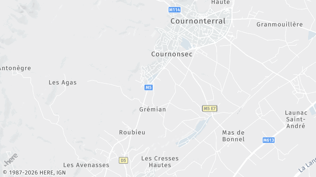 Carte de la zone d'intervention à Cournonsec