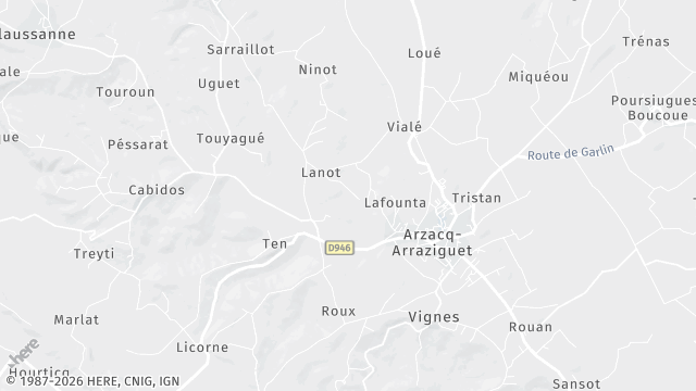 Carte de la zone d'intervention à Arzacq-Arraziguet