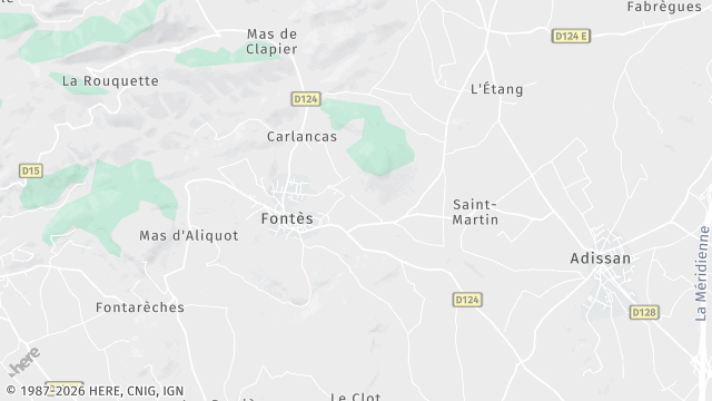 Carte de la zone d'intervention à Fontès