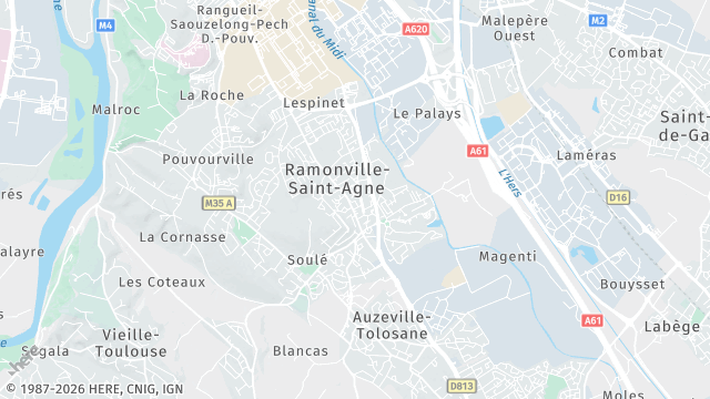Carte de la zone d'intervention à Ramonville-Saint-Agne