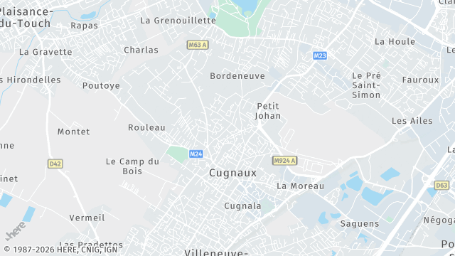 Carte de la zone d'intervention à Cugnaux