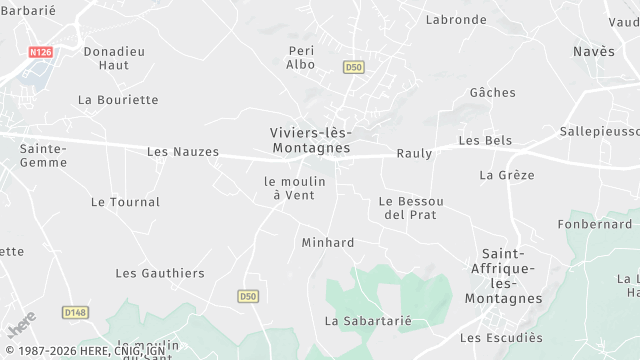 Carte de la zone d'intervention à Viviers-lès-Montagnes