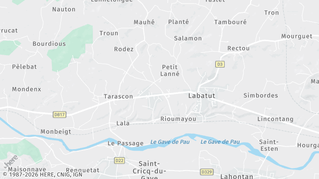 Carte de la zone d'intervention à Labatut