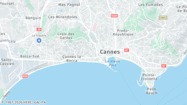 Carte de la zone d'intervention à Cannes